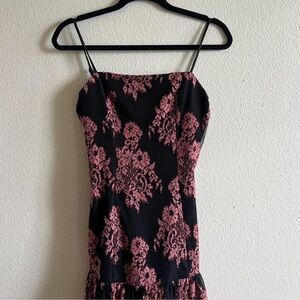 black and pink dress